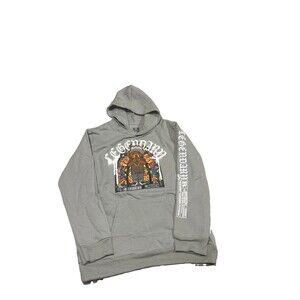 Big Boy Kids Grey Long Sleeves Legendary Hustle Bear Hoddie Shirt Size L 14/16